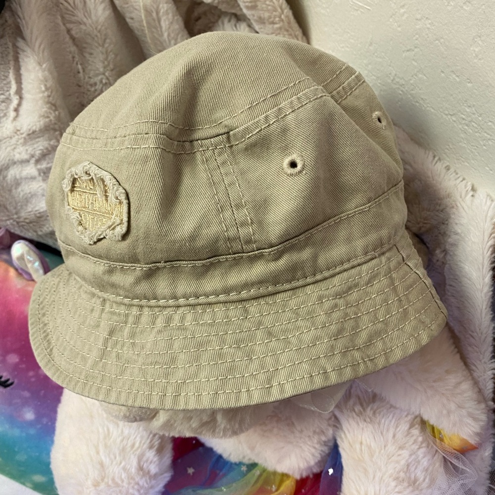 Harley-Davidson Unisex Khaki Classic Bucket Hat Embroidered Logo S/M 100% Cotton - Picture 4 of 16